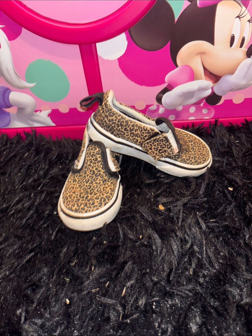Vans Kids Slip-On Sneakers - Leopard Print Brown & Black